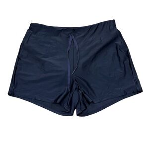 Beleaf Women Swim/Active Lined Shorts Black Blue Elastic Waist Size: Large
